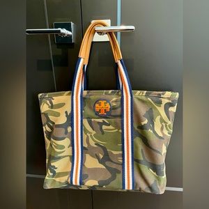 Tory Burch Canvas Camo Tote
